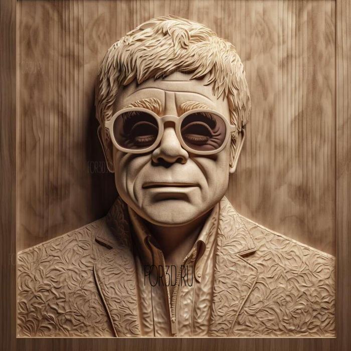 Elton John 1 stl model for CNC